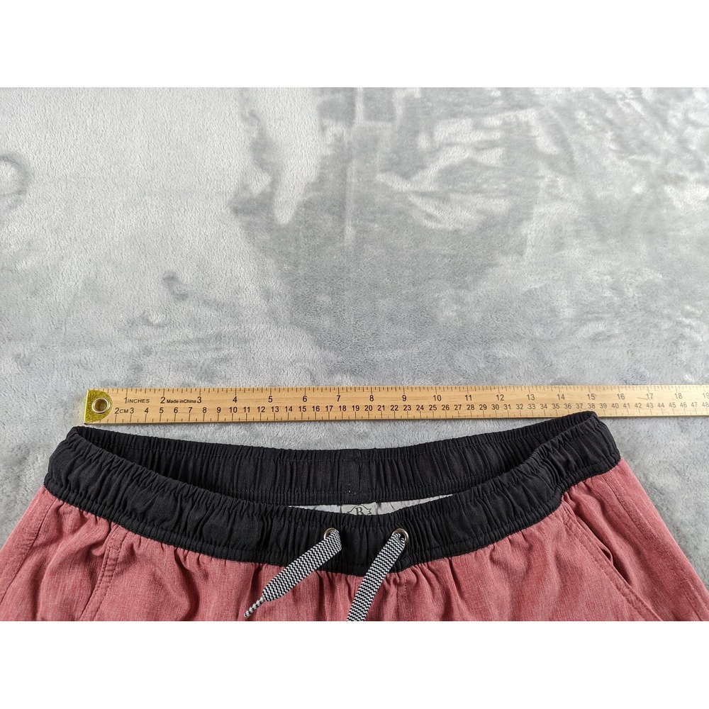 Burlebo Shorts Men Large Red Pink Lined Drawstring Stretch Athletic 7" Inseam - Picture 9 of 11